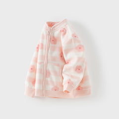 Dave&Bella Children Girls Spring Outerwear Cute Print Tops Pink