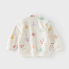 Dave&Bella Children Girls Spring Outerwear Cute Print Tops White