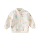 Dave&Bella Toddler Girls’ Fleece Jacket – Cute Print “Hug Jacket”