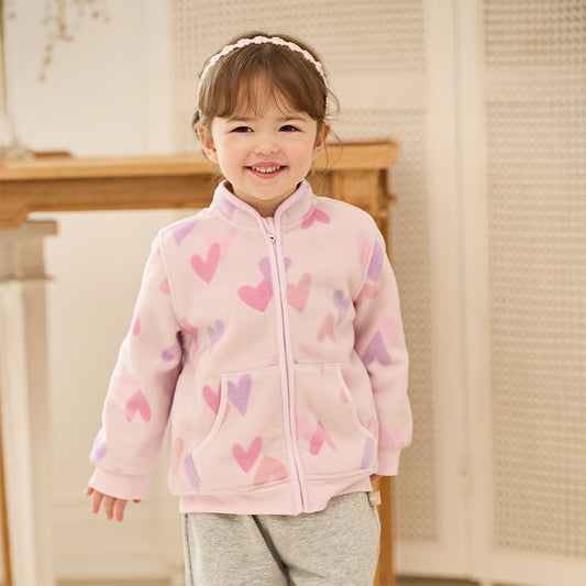 Dave&Bella Toddler Girls’ Fleece Jacket – Autumn 2025 New “Hug Jacket”