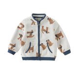 Dave&Bella Toddler Boys’ Fleece Jacket – Playful Print “Hug Jacket”