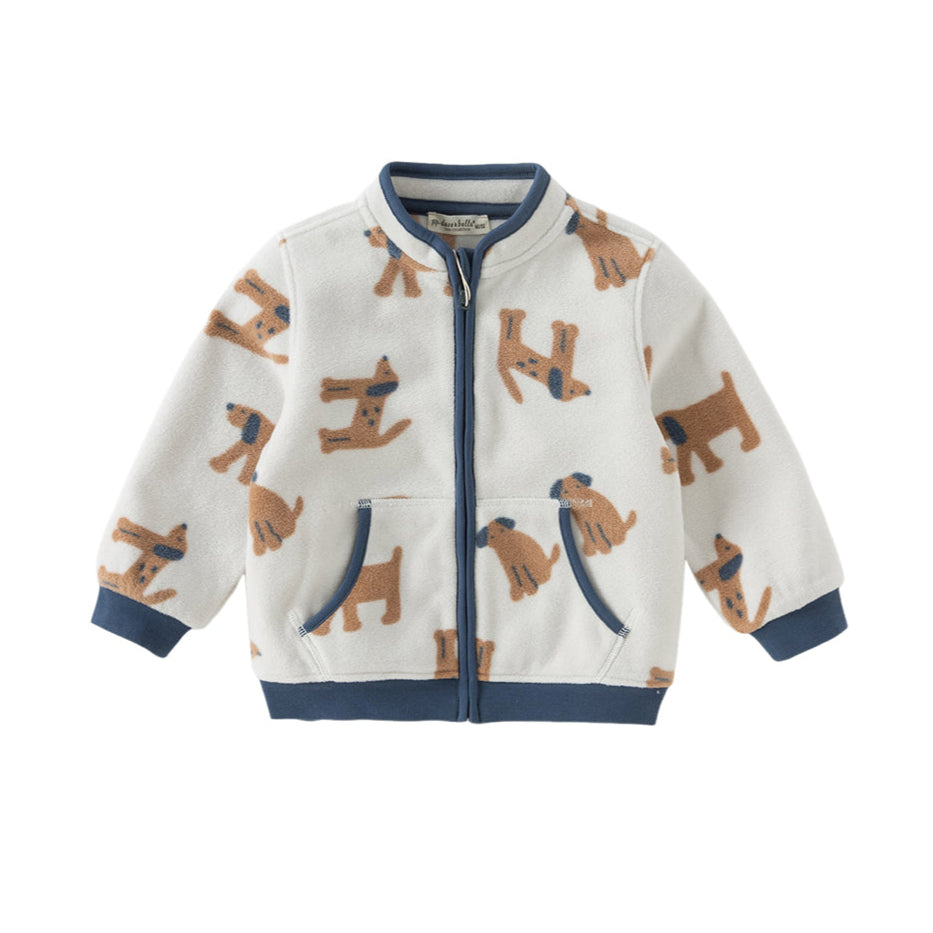 Dave&Bella Toddler Boys’ Fleece Jacket – Playful Print “Hug Jacket”