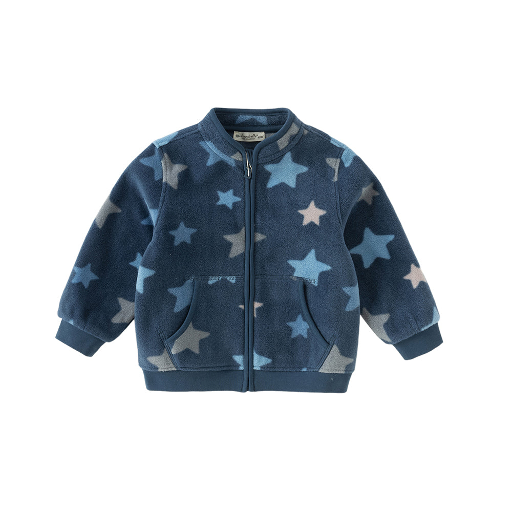 Dave&Bella Toddler Boys’ Fleece Jacket – Playful Print “Hug Jacket”