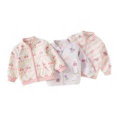 Dave&Bella Toddler Girls Multi-color&print Turtle Soft Fleece Jackets