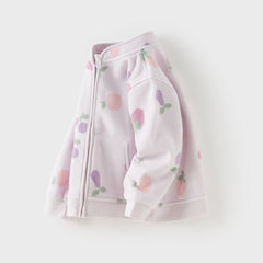 Dave&Bella Toddler Girls Multi-color&print Turtle Soft Fleece Jackets