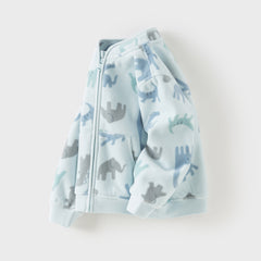 Dave&Bella Toddler Boys Cute Print Turtle Soft Fleece Jackets