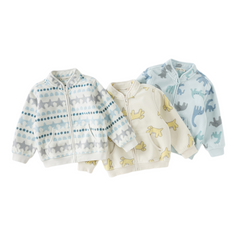 Dave&Bella Toddler Boys Cute Print Turtle Soft Fleece Jackets
