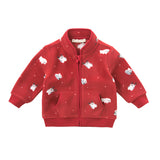 Dave&Bella Toddler Boys’ Fleece Jacket – Playful Print “Hug Jacket”