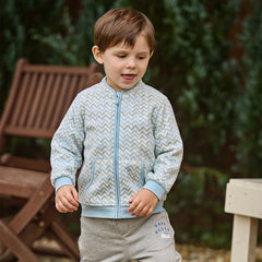 Dave&Bella Toddler Girls/Boys Stylish Wave Print Outwear Lightweight Fleece Jackets