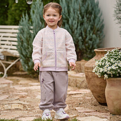 Dave&Bella Toddler Girls/Boys Stylish Wave Print Outwear Lightweight Fleece Jackets