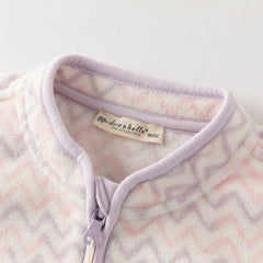 Dave&Bella Toddler Girls/Boys Stylish Wave Print Outwear Lightweight Fleece Jackets