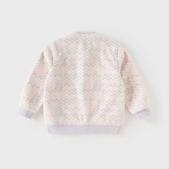 Dave&Bella Toddler Girls/Boys Stylish Wave Print Outwear Lightweight Fleece Jackets