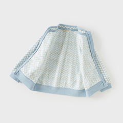 Dave&Bella Toddler Girls/Boys Stylish Wave Print Outwear Lightweight Fleece Jackets