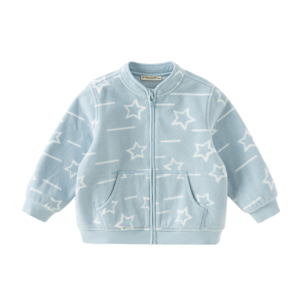 Dave&Bella Toddler Boys’ Fleece Jacket – Playful Print “Hug Jacket”