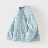 Dave&Bella Toddler Boys’ Fleece Jacket – Playful Print “Hug Jacket”