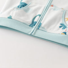 Dave&Bella Baby Boys Spring  Fleece Print Casual Coat Tops