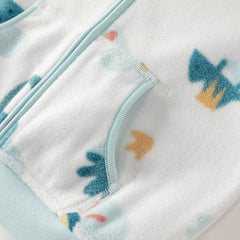 Dave&Bella Baby Boys Spring  Fleece Print Casual Coat Tops