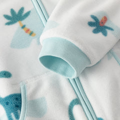 Dave&Bella Baby Boys Spring  Fleece Print Casual Coat Tops