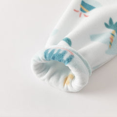 Dave&Bella Baby Boys Spring  Fleece Print Casual Coat Tops