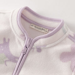 Dave&Bella Children Girls Spring Purple Fleece Casual Coat Tops