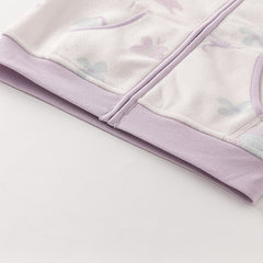 Dave&Bella Children Girls Spring Purple Fleece Casual Coat Tops