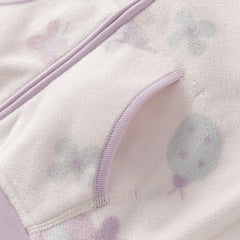 Dave&Bella Children Girls Spring Purple Fleece Casual Coat Tops