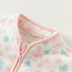 Dave&Bella Baby Girls Spring Fleece Floral Print Coat Tops