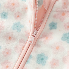 Dave&Bella Baby Girls Spring Fleece Floral Print Coat Tops