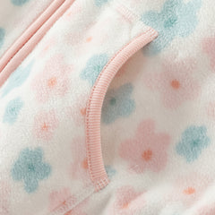Dave&Bella Baby Girls Spring Fleece Floral Print Coat Tops