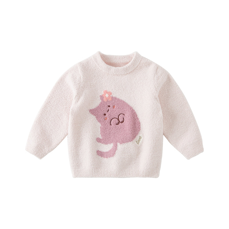 Dave&Bella Toddler Girls/Boys Soft Cute Animal Jacquard Chenille Sweater Tops