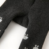Dave&Bella Toddler Girls Dark Grey Rabbit Print Warm Footless Leggings