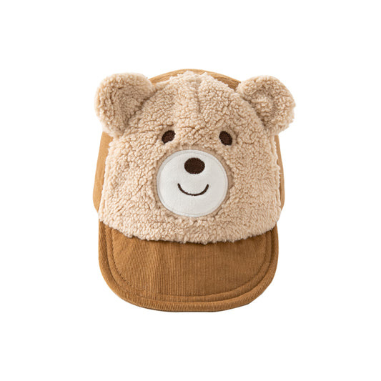 Dave&Bella Boys Winter Panda/Bear Style Plush Adjustable Dome Baseball Caps Hats