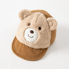 Dave&Bella Boys Winter Panda/Bear Style Plush Adjustable Dome Baseball Caps Hats