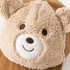 Dave&Bella Boys Winter Panda/Bear Style Plush Adjustable Dome Baseball Caps Hats