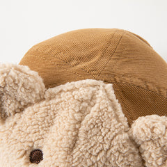 Dave&Bella Boys Winter Panda/Bear Style Plush Adjustable Dome Baseball Caps Hats