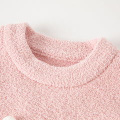 Dave&Bella Toddler Girls/Boys Autumn Cartoon Print Playful Chenille Sweater Tops