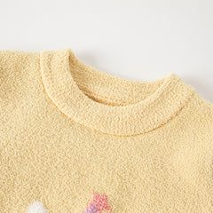 Dave&Bella Toddler Girls/Boys Autumn Cartoon Print Playful Chenille Sweater Tops