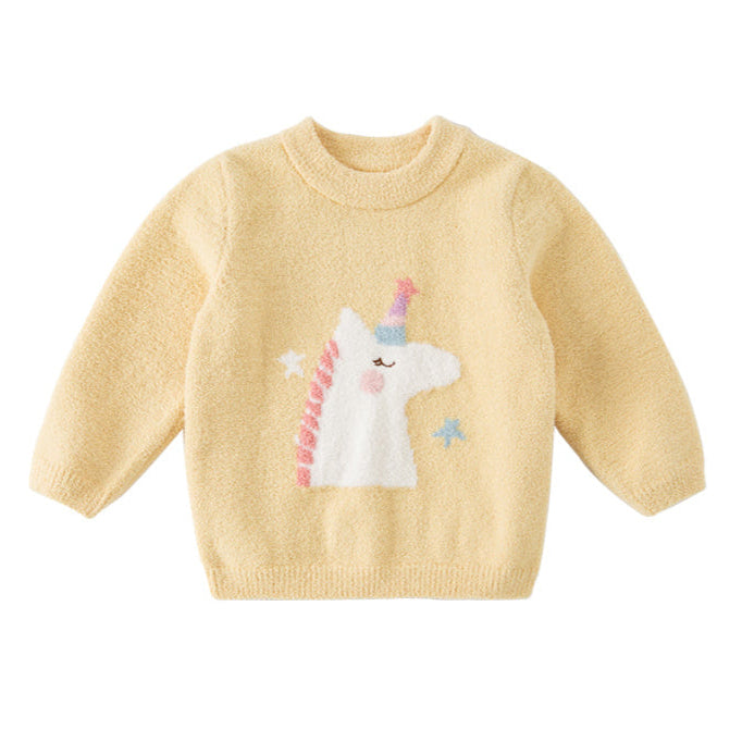 Dave&Bella Toddler Girls/Boys Playful Delicate Jacquard Chenille Sweaters