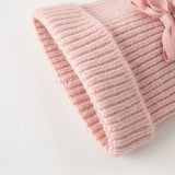 Dave&Bella Toddler Girls Grey Pink Knit Cozy Warm Pullover Hats