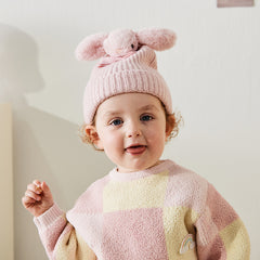 Dave&Bella Girls Winter Grey Pink Kint Pullover Hat