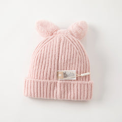 Dave&Bella Girls Winter Grey Pink Kint Pullover Hat