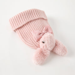 Dave&Bella Girls Winter Grey Pink Kint Pullover Hat