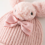 Dave&Bella Toddler Girls Grey Pink Knit Cozy Warm Pullover Hats