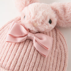 Dave&Bella Girls Winter Grey Pink Kint Pullover Hat