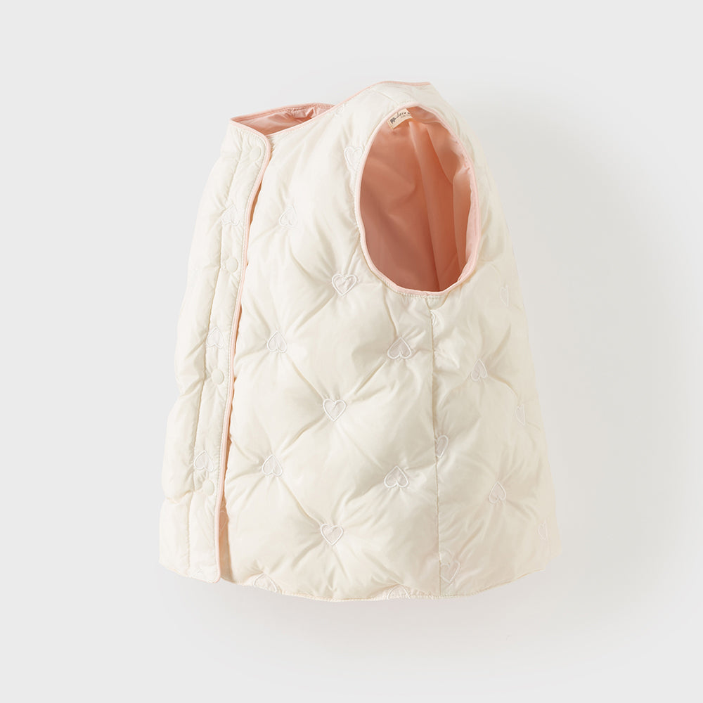 Dave&Bella Kid Girls Winter White Lightweight Outdoor Outwear Down Vests