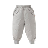Dave&Bella Kids Girls/Boys Winter Versatile Outdoor Waterproof Cozy Drawstring Down Pant