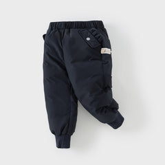 Dave&Bella Kids Girls/Boys Winter Versatile Outdoor Waterproof Cozy Drawstring Down Pant
