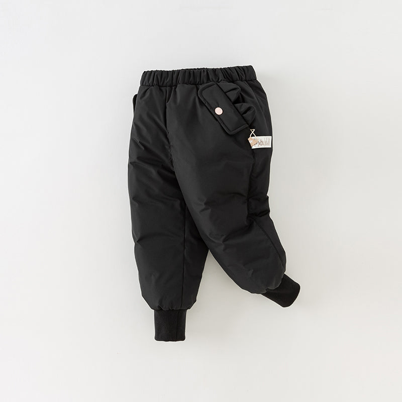 Dave&Bella Kids Girls/Boys Winter Versatile Outdoor Waterproof Cozy Drawstring Down Pant