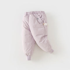 Dave&Bella Kids Girls/Boys Winter Versatile Outdoor Waterproof Cozy Drawstring Down Pant