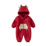 Dave&Bella Baby Girls/Boys Cute Animal-shaped Soft Fleece Hooded One-Pieces Romper